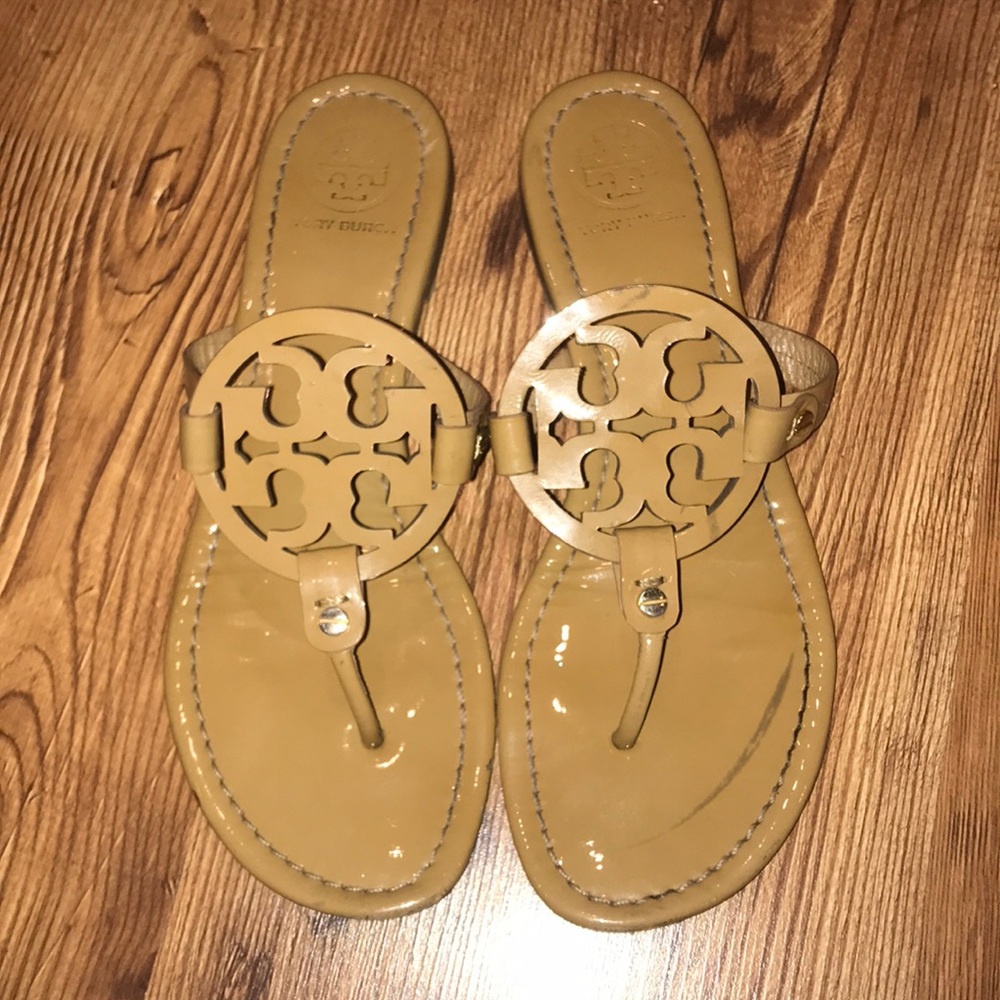 Tan Tory Burch Miller Flip Flop